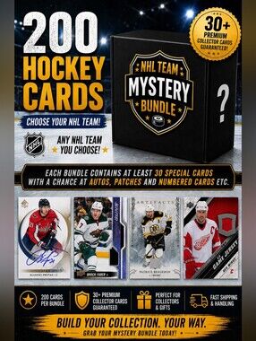 200 Hockey Card NHL Team Collector Bundle (Upper Deck, Young Guns, Rookies)
